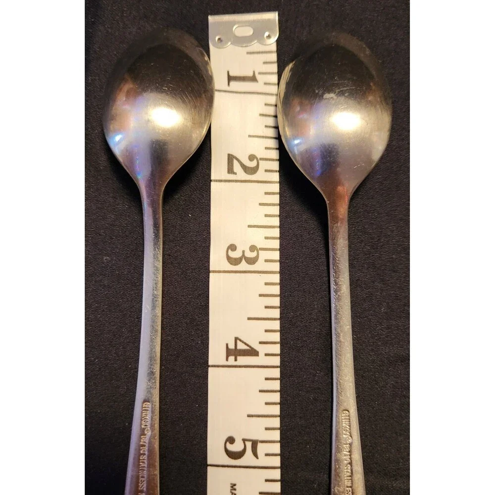 2 Spoons Ginkgo Pineapple flatware REPLACEMENT 8 inches long